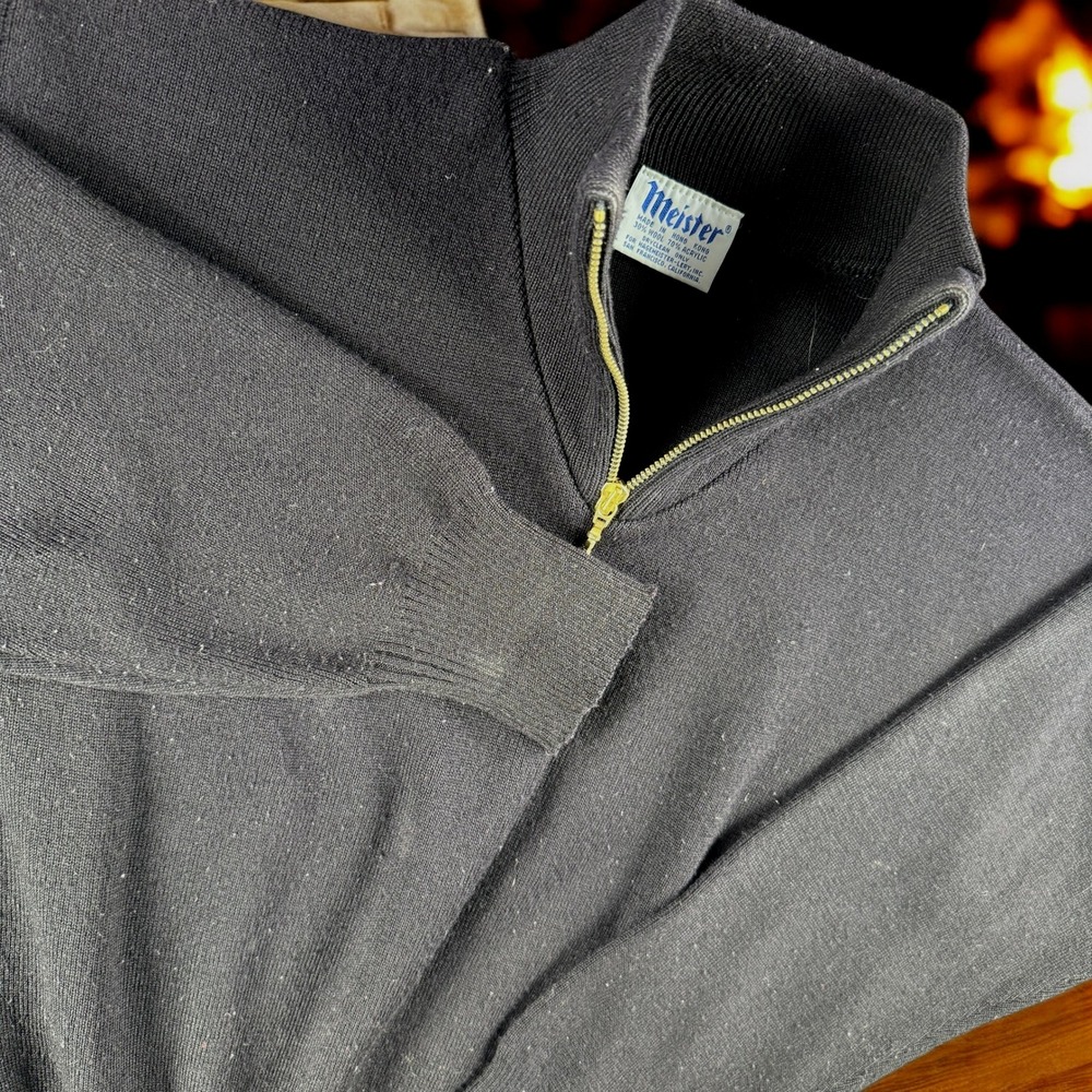 Vintage Meister Sweater Women S Wool Blend 1/4 Zip‎ Pullover Mock Neck Resort